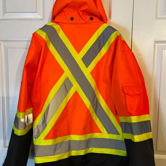 NEVER WORN Mens Forcefield Safety Parka + Removable Bomber Jacket (S) - Orange - Picture 5 of 8
